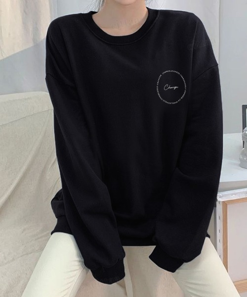 Dalfwin(ダールフィン)の「2022 AW 秋冬 韓国ファッション スウェット レディース Changeサークルロゴスウェット オーバーサイズ トレーナー ビックシルエット(スウェット・レディース・ブラック/ブルー/クリーム/ホワイト系その他・FREE)」の9枚目の写真