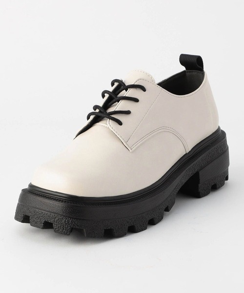 179/WG（イチナナキュウダブルジー）の「厚底スクエアレースアップシューズ（ローファー・レディース・オフホワイト/ブラック・M/L）」の11枚目の写真
