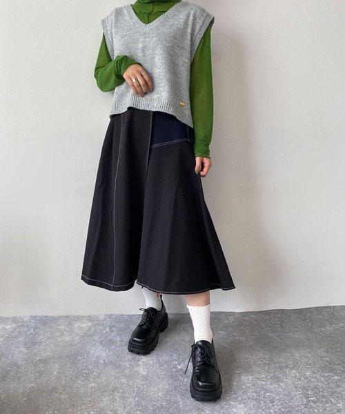 179/WG（イチナナキュウダブルジー）の「厚底スクエアレースアップシューズ（ローファー・レディース・オフホワイト/ブラック・M/L）」の16枚目の写真