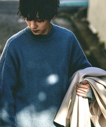 MONO-MART | モヘアライクシャギービッグシルエットクルーネックプルオーバーニット(ニット/セーター)