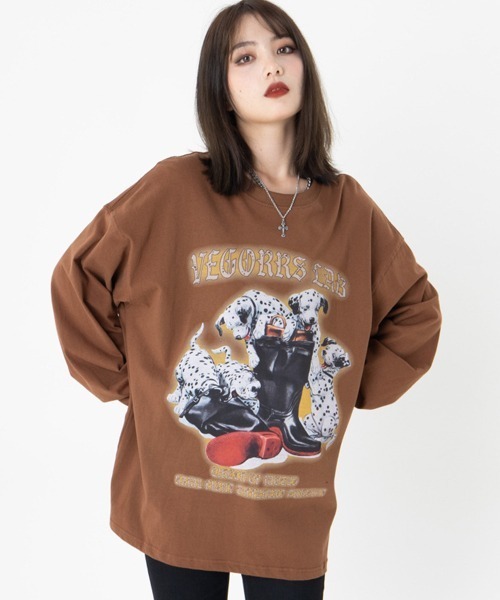 Ressaca(レサーカ)の「ダルメシアン ロゴプリント ロンT(Tシャツ/カットソー・レディース・ホワイト/ブラック/ブラウン・M/L/XL)」の9枚目の写真