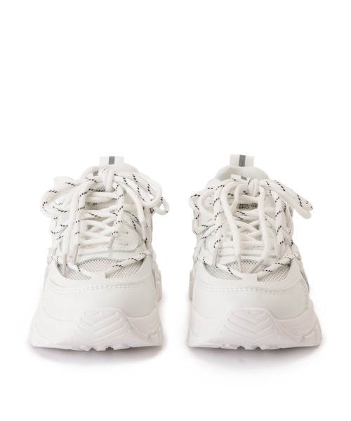 Lace Ladies（レースレディース）の「厚底メッシュダッドスニーカー（スニーカー・レディース・ホワイト/ブラック・22.5/23/24/24.5/23.5/25）」の15枚目の写真