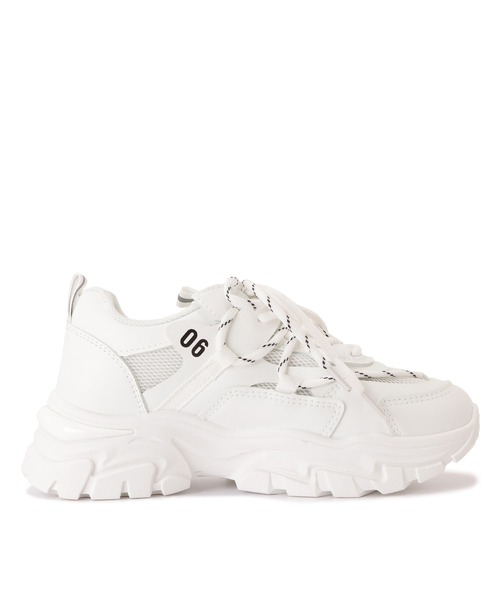 Lace Ladies（レースレディース）の「厚底メッシュダッドスニーカー（スニーカー・レディース・ホワイト/ブラック・22.5/23/24/24.5/23.5/25）」の14枚目の写真