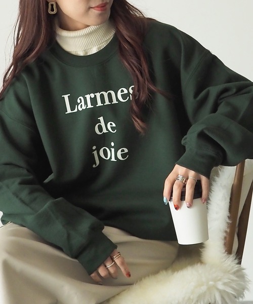 Riberry（リベリー）の「GILDAN Larmes de Joie ロゴプリント裏起毛スウェット（スウェット・レディース・ホワイト/ネイビー/ダークグリーン・LARGE）」の2枚目の写真