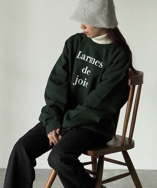 Riberry（リベリー）の「GILDAN Larmes de Joie ロゴプリント裏起毛スウェット（スウェット・レディース・ホワイト/ネイビー/ダークグリーン・LARGE）」の16枚目の写真