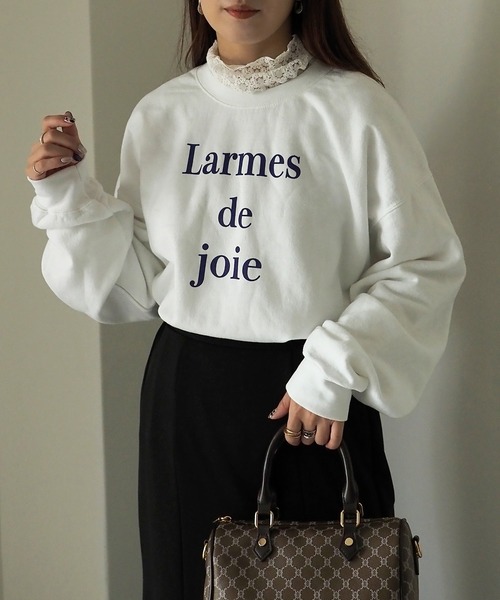 Riberry（リベリー）の「GILDAN Larmes de Joie ロゴプリント裏起毛スウェット（スウェット・レディース・ホワイト/ネイビー/ダークグリーン・LARGE）」の17枚目の写真