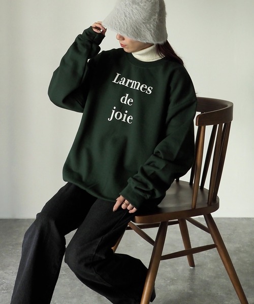 Riberry（リベリー）の「GILDAN Larmes de Joie ロゴプリント裏起毛スウェット（スウェット・レディース・ホワイト/ネイビー/ダークグリーン・LARGE）」の11枚目の写真