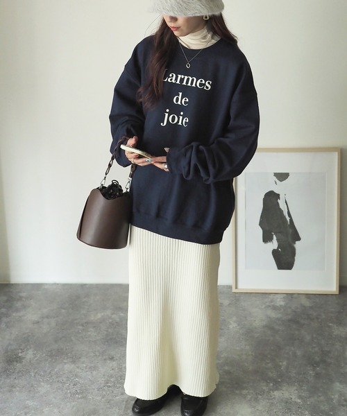 Riberry（リベリー）の「GILDAN Larmes de Joie ロゴプリント裏起毛スウェット（スウェット・レディース・ホワイト/ネイビー/ダークグリーン・LARGE）」の9枚目の写真