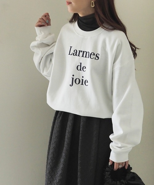 Riberry（リベリー）の「GILDAN Larmes de Joie ロゴプリント裏起毛スウェット（スウェット・レディース・ホワイト/ネイビー/ダークグリーン・LARGE）」の5枚目の写真