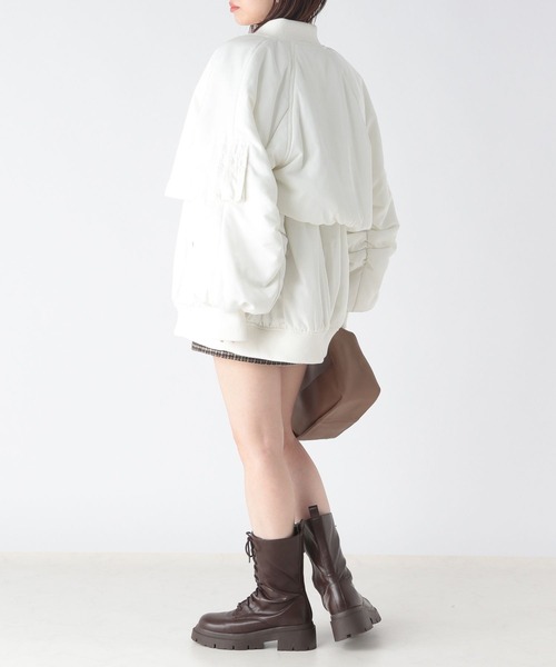 Heather（ヘザー）の「レイヤードMA-1　167420（MA-1・レディース・オフホワイト/ブラック・FREE）」の6枚目の写真