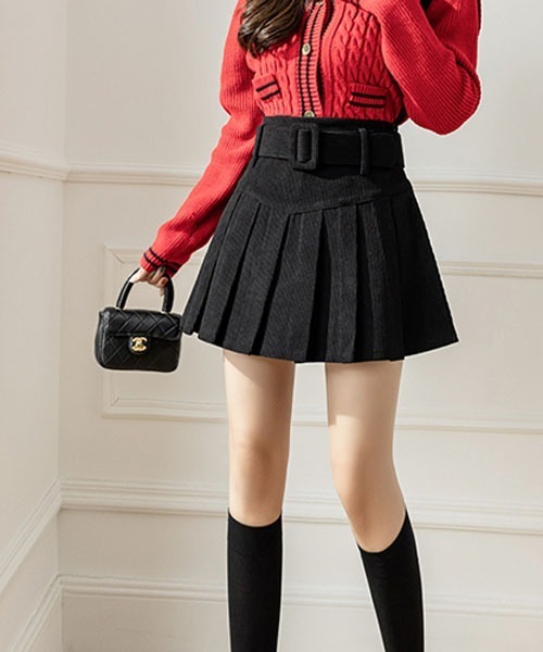 gossip!ロサンゼルス(ゴシップロサンゼルス)の「ベルト付きプリーツミニスカート(スカート・レディース・ブラック/ベージュ/ブラウン/ライトブラウン・M/S)」の14枚目の写真