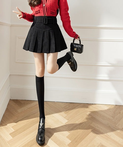 gossip!ロサンゼルス(ゴシップロサンゼルス)の「ベルト付きプリーツミニスカート(スカート・レディース・ブラック/ベージュ/ブラウン/ライトブラウン・M/S)」の16枚目の写真