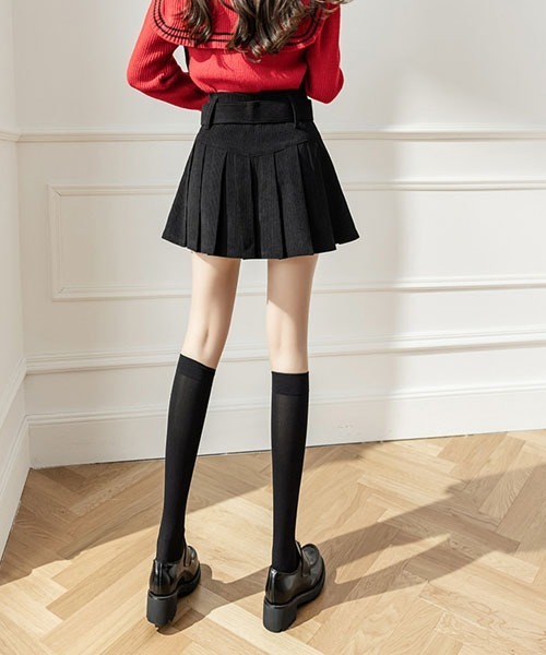 gossip!ロサンゼルス(ゴシップロサンゼルス)の「ベルト付きプリーツミニスカート(スカート・レディース・ブラック/ベージュ/ブラウン/ライトブラウン・M/S)」の19枚目の写真