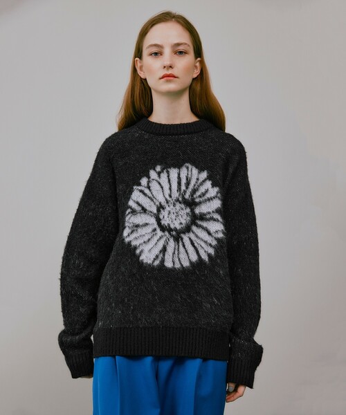 tk.TAKEO KIKUCHI(ティーケータケオキクチ)の「◆ガーベラシャギーニット(ニット/セーター・レディース・ホワイト系6/ブラック系3・66)」の2枚目の写真