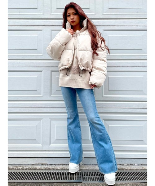 EGOIST（エゴイスト）の「ショート切替中綿ジャケット（その他アウター・レディース・ブラック/パープル/アイボリー・FREE）」の18枚目の写真