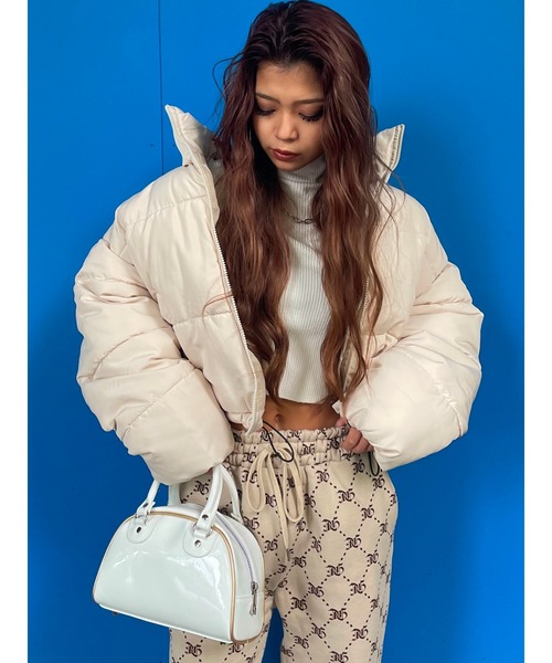 EGOIST（エゴイスト）の「ショート切替中綿ジャケット（その他アウター・レディース・ブラック/パープル/アイボリー・FREE）」の6枚目の写真