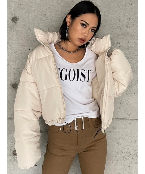 EGOIST（エゴイスト）の「ショート切替中綿ジャケット（その他アウター・レディース・ブラック/パープル/アイボリー・FREE）」の7枚目の写真