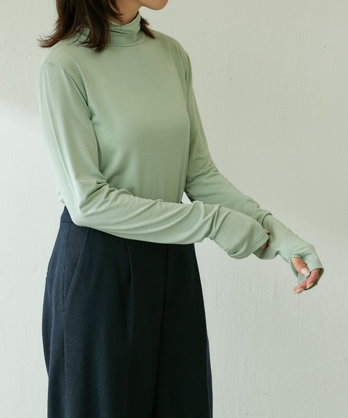 COLLAGE GALLARDAGALANTE（コラージュガリャルダガランテ）の「ベア天タートルプルオーバー（Tシャツ/カットソー・レディース・ホワイト/パープル/ミント・FREE）」の5枚目の写真