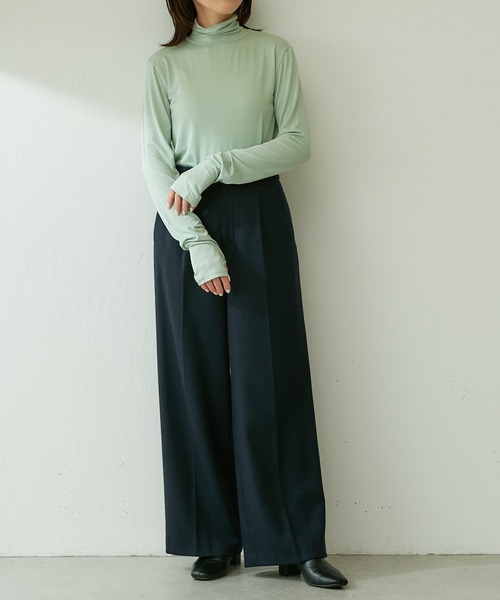 COLLAGE GALLARDAGALANTE（コラージュガリャルダガランテ）の「ベア天タートルプルオーバー（Tシャツ/カットソー・レディース・ホワイト/パープル/ミント・FREE）」の4枚目の写真