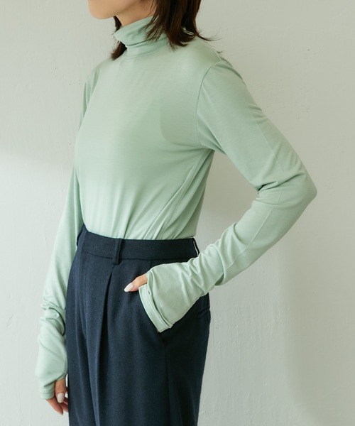 COLLAGE GALLARDAGALANTE（コラージュガリャルダガランテ）の「ベア天タートルプルオーバー（Tシャツ/カットソー・レディース・ホワイト/パープル/ミント・FREE）」の13枚目の写真