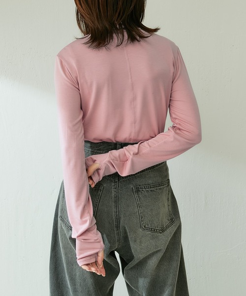 COLLAGE GALLARDAGALANTE（コラージュガリャルダガランテ）の「ベア天タートルプルオーバー（Tシャツ/カットソー・レディース・ホワイト/パープル/ミント・FREE）」の20枚目の写真