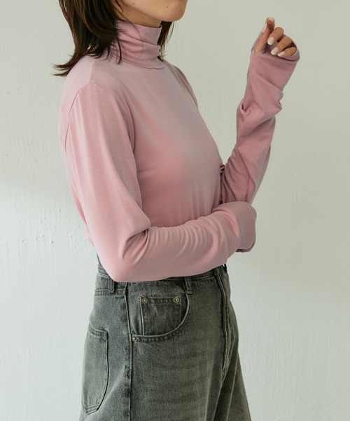 COLLAGE GALLARDAGALANTE（コラージュガリャルダガランテ）の「ベア天タートルプルオーバー（Tシャツ/カットソー・レディース・ホワイト/パープル/ミント・FREE）」の7枚目の写真