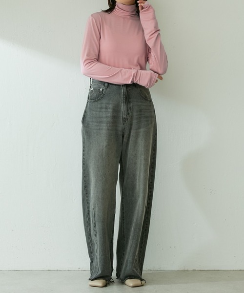 COLLAGE GALLARDAGALANTE（コラージュガリャルダガランテ）の「ベア天タートルプルオーバー（Tシャツ/カットソー・レディース・ホワイト/パープル/ミント・FREE）」の12枚目の写真