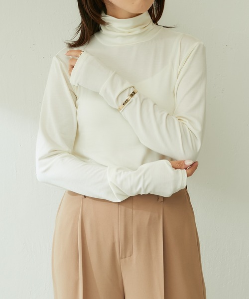 COLLAGE GALLARDAGALANTE（コラージュガリャルダガランテ）の「ベア天タートルプルオーバー（Tシャツ/カットソー・レディース・ホワイト/パープル/ミント・FREE）」の10枚目の写真