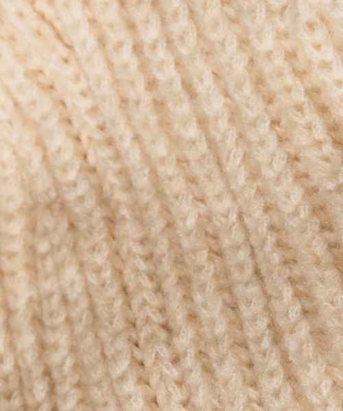 14+（イチヨンプラス）の「ファー耳付きニット帽 / ニットキャップ / フライトキャップ / イヤーマフ付き（ニットキャップ/ビーニー・レディース・アイボリー/ブラック・FREE/kids-M）」の8枚目の写真