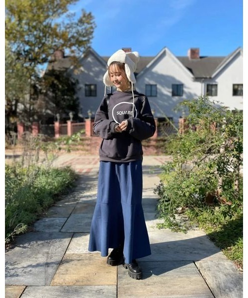 14+（イチヨンプラス）の「ファー耳付きニット帽 / ニットキャップ / フライトキャップ / イヤーマフ付き（ニットキャップ/ビーニー・レディース・アイボリー/ブラック・FREE/kids-M）」の19枚目の写真