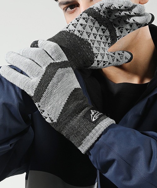 DAY CLOSET（デイ クローゼット）の「【スマホタッチパネル対応】裏起毛滑り止め付きリブニットグローブ（手袋・メンズ・オレンジ/カーキ/ブラック/グレー/ネイビー・ONE SIZE）」の7枚目の写真