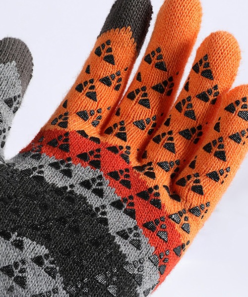 DAY CLOSET（デイ クローゼット）の「【スマホタッチパネル対応】裏起毛滑り止め付きリブニットグローブ（手袋・メンズ・オレンジ/カーキ/ブラック/グレー/ネイビー・ONE SIZE）」の9枚目の写真