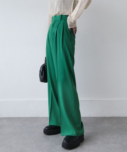 Chillfar（チルファー）の「ハイウエストストレートスラックスパンツ（スラックス・レディース・グレー/アイボリー/ブラック/カーキ/オレンジ/ダークブラウン/グリーン/ピンク・MEDIUM/LARGE）」の11枚目の写真