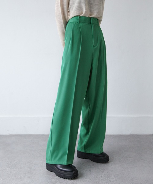 Chillfar（チルファー）の「ハイウエストストレートスラックスパンツ（スラックス・レディース・グレー/アイボリー/ブラック/カーキ/オレンジ/ダークブラウン/グリーン/ピンク・MEDIUM/LARGE）」の12枚目の写真