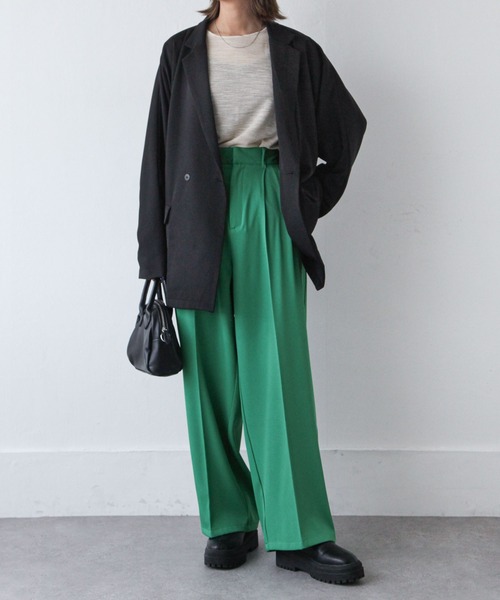 Chillfar（チルファー）の「ハイウエストストレートスラックスパンツ（スラックス・レディース・グレー/アイボリー/ブラック/カーキ/オレンジ/ダークブラウン/グリーン/ピンク・MEDIUM/LARGE）」の13枚目の写真