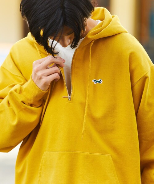 TOWNCRAFT（タウンクラフト）の「TOWN CRAFT/タウンクラフト 別注 ハーフジップパーカー/フーディー（パーカー・メンズ・チャコールグレー/オフホワイト/オリーブ/イエロー/ネイビー・MEDIUM/LARGE）」の17枚目の写真