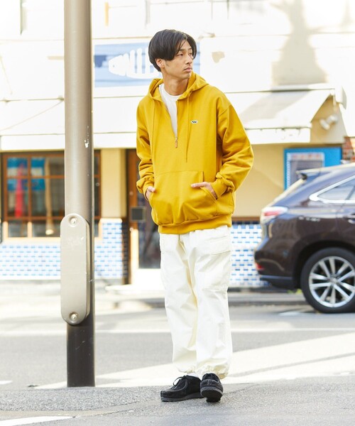 TOWNCRAFT（タウンクラフト）の「TOWN CRAFT/タウンクラフト 別注 ハーフジップパーカー/フーディー（パーカー・メンズ・チャコールグレー/オフホワイト/オリーブ/イエロー/ネイビー・MEDIUM/LARGE）」の21枚目の写真