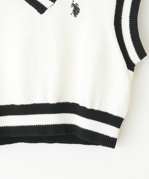U.S. POLO ASSN.（ユーエスポロアッスン）の「【KIDS】【U.S. POLO ASSN/ユーエスポロアッスン】ワンポイント刺繍ニットベスト（ベスト・キッズ・ネイビー/アイボリー・140/120/150/100）」の10枚目の写真