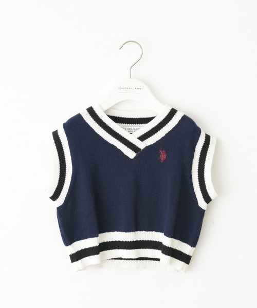U.S. POLO ASSN.（ユーエスポロアッスン）の「【KIDS】【U.S. POLO ASSN/ユーエスポロアッスン】ワンポイント刺繍ニットベスト（ベスト・キッズ・ネイビー/アイボリー・140/120/150/100）」の13枚目の写真