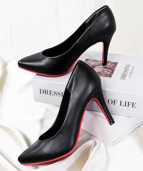 LibertyDoll(リバティードール)の「LibertyDoll/ポインテッドトゥ9.5cmピンヒールレッドソールパンプス(1114/1114-SA)(パンプス・レディース・ブラック系その他2/ブラック系その他/ブラック/ゴールド/シルバー/ブラック系その他3・S/3L/LL/SS/M/L)」の1枚目の写真