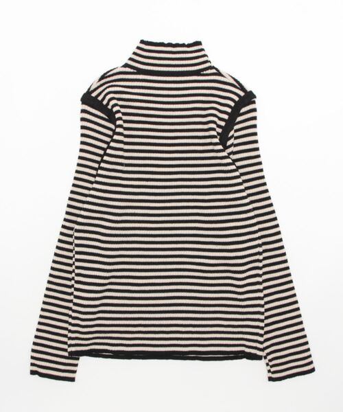 Felt-Maglietta（フェルトマリエッタ）の「配色パイピングボーダーハイネックリブニット（ニット/セーター・レディース・ブラック/ベージュ/グリーン・FREE）」の8枚目の写真