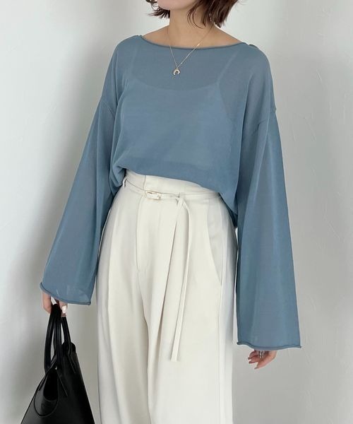 mysty woman(ミスティウーマン)の「【復刻!/WEB限定アイテム】ソルベシアーニット 190297(ニット/セーター・レディース・ブラック系その他/ピンク系その他/ホワイト系その他/ベージュ系その他/パープル系その他/グリーン系その他/ブルー系その他/レモンイエロー・FREE)」の19枚目の写真