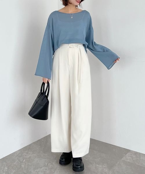 mysty woman(ミスティウーマン)の「【復刻!/WEB限定アイテム】ソルベシアーニット 190297(ニット/セーター・レディース・ブラック系その他/ピンク系その他/ホワイト系その他/ベージュ系その他/パープル系その他/グリーン系その他/ブルー系その他/レモンイエロー・FREE)」の20枚目の写真