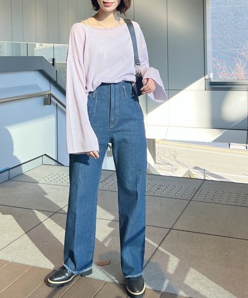 mysty woman(ミスティウーマン)の「【復刻!/WEB限定アイテム】ソルベシアーニット 190297(ニット/セーター・レディース・ブラック系その他/ピンク系その他/ホワイト系その他/ベージュ系その他/パープル系その他/グリーン系その他/ブルー系その他/レモンイエロー・FREE)」の16枚目の写真