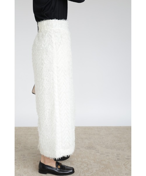 &. NOSTALGIA（アンドドットノスタルジア）の「【ZOZO限定】シャギージャガードIラインスカート（スカート・レディース・アイボリー/ブラック・FREE）」の10枚目の写真