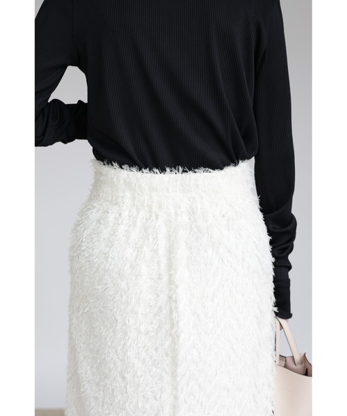 &. NOSTALGIA（アンドドットノスタルジア）の「【ZOZO限定】シャギージャガードIラインスカート（スカート・レディース・アイボリー/ブラック・FREE）」の22枚目の写真