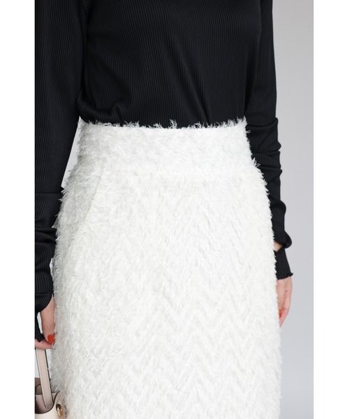 &. NOSTALGIA（アンドドットノスタルジア）の「【ZOZO限定】シャギージャガードIラインスカート（スカート・レディース・アイボリー/ブラック・FREE）」の21枚目の写真