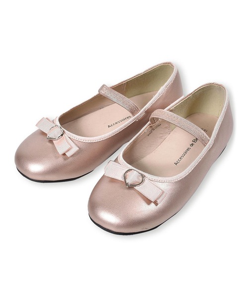 BeBe（ベベ）の「BeBe/リボン 付き 合皮 バレエシューズ (16~20cm)（バレエシューズ・キッズ・レッド/ベージュ・20/19/18/17/16）」の2枚目の写真