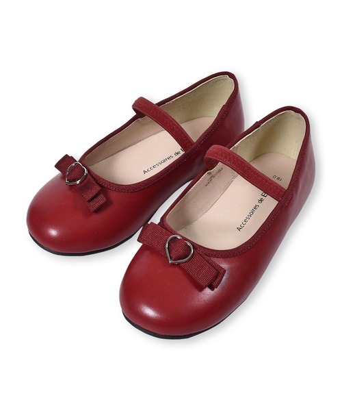 BeBe（ベベ）の「BeBe/リボン 付き 合皮 バレエシューズ (16~20cm)（バレエシューズ・キッズ・レッド/ベージュ・20/19/18/17/16）」の5枚目の写真