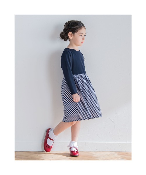 BeBe（ベベ）の「BeBe/リボン 付き 合皮 バレエシューズ (16~20cm)（バレエシューズ・キッズ・レッド/ベージュ・20/19/18/17/16）」の7枚目の写真